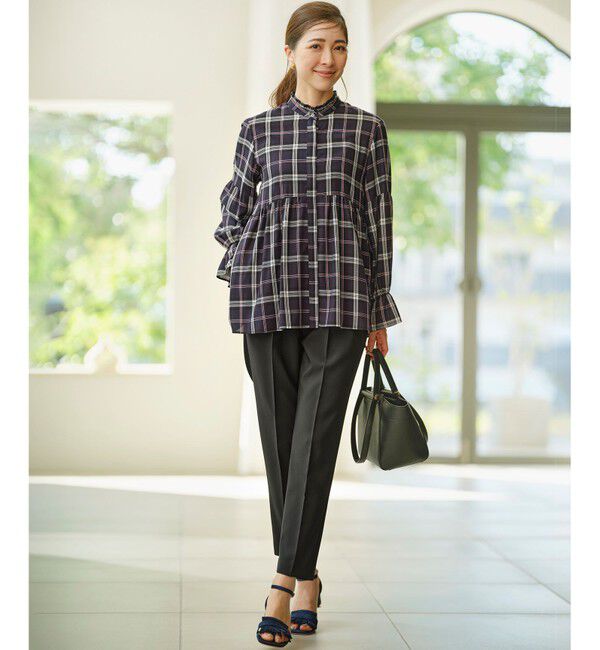組曲「【WEB限定】シアーツイルチェック チュニックブラウス」|シャツ・ブラウス|