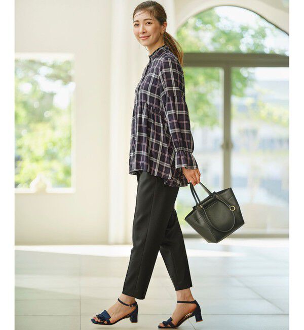 組曲「【WEB限定】シアーツイルチェック チュニックブラウス」|シャツ・ブラウス|