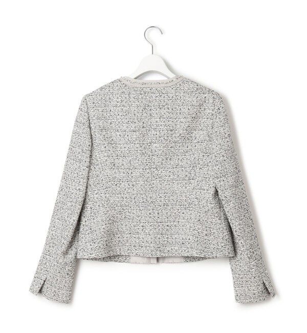 23区「【セットアップ対応】シャインツイードストレッチ ノーカラー ジャケット」|ノーカラージャケット|