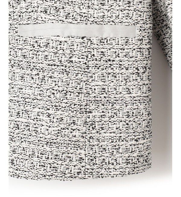 23区「【セットアップ対応】シャインツイードストレッチ ノーカラー ジャケット」|ノーカラージャケット|