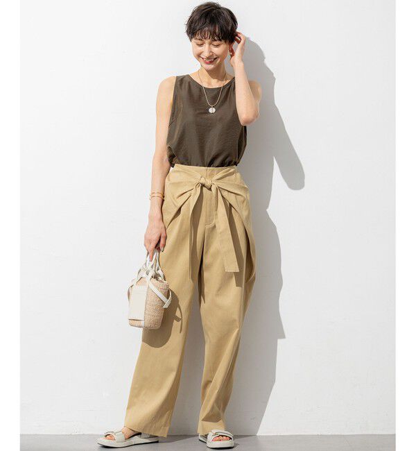 23区「【SLOW/一部店舗限定】ブライトヴィンテージクロス ノースリーブ ブラウス」|シャツ・ブラウス|