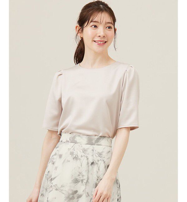 ANY SIS「【洗える】サテン プルオーバー」|Tシャツ・カットソー|ローズグレー