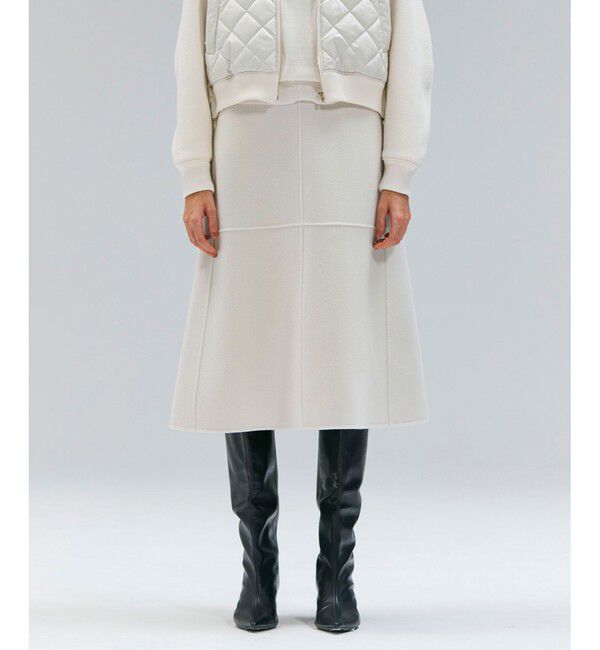 BEIGE,「【Precious掲載】LEMOORE / ウールリバーAラインスカート」|スカート|Bone