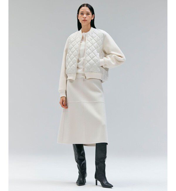 BEIGE,「【Precious掲載】LEMOORE / ウールリバーAラインスカート」|スカート|