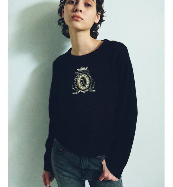 Grace Class「エンブレム刺繍ニットトップ」|ニット・セーター|ブラック