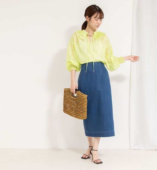 Rie Miller「【RM denim】スリットタイトデニムスカート」|タイト|