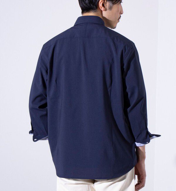 GLOSTER「【GLOSTER/グロスター】COOLMAX ポリトロ パラシュートボタン 七分袖レギュラーシャツ」|シャツ・ブラウス|