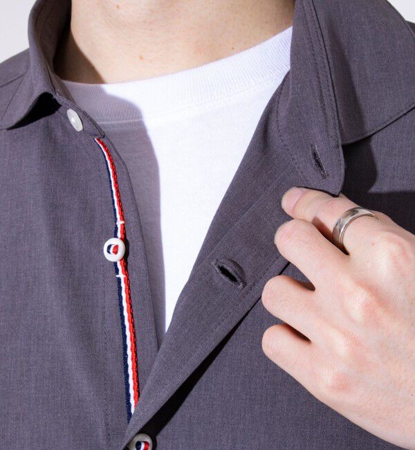 GLOSTER「【GLOSTER/グロスター】COOLMAX ポリトロ パラシュートボタン 七分袖レギュラーシャツ」|シャツ・ブラウス|