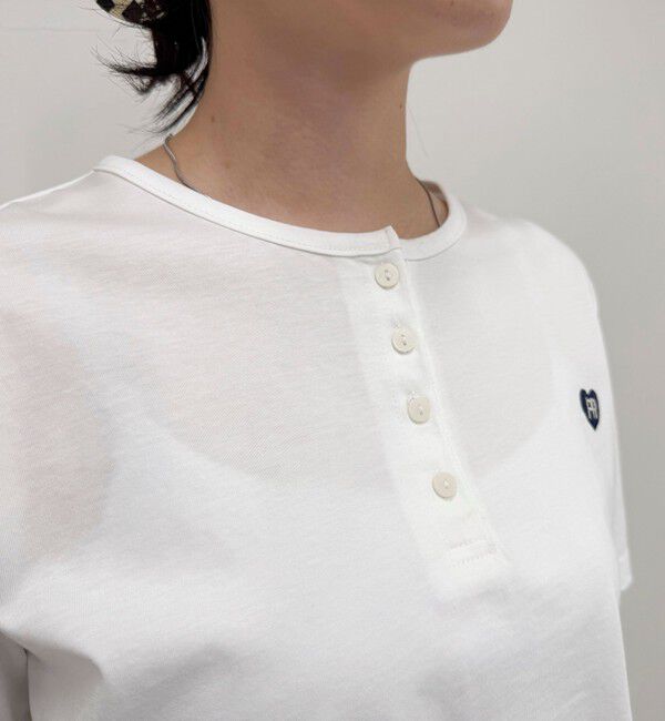 fredy emue「ハートFR刺繍ヘンリーTシャツ」|Tシャツ・カットソー|
