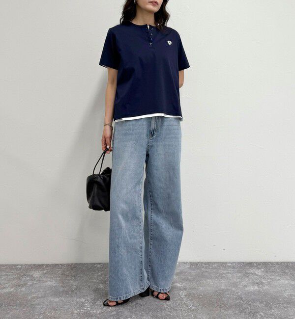 fredy emue「ハートFR刺繍ヘンリーTシャツ」|Tシャツ・カットソー|