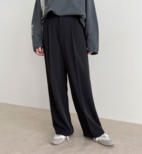 fredy emue「【オン・オフ対応/高身長サイズあり】とろみツイルタックスラックス」|スラックス|