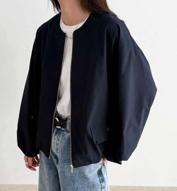 fredy emue「2WAYノーカラー撥水サーブルクロスブルゾン」|ブルゾン・スタジャン|