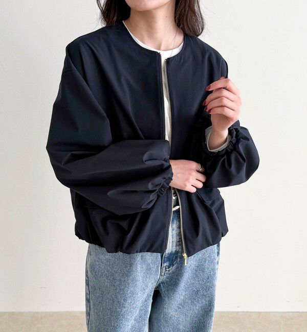 fredy emue「2WAYノーカラー撥水サーブルクロスブルゾン」|ブルゾン・スタジャン|
