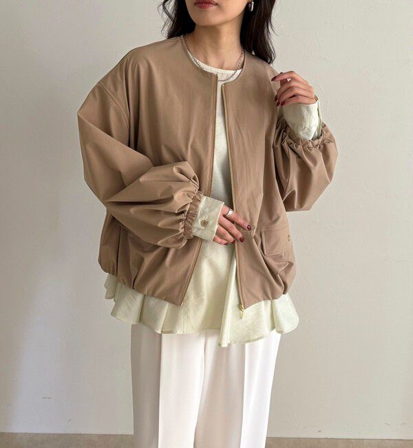 fredy emue「2WAYノーカラー撥水サーブルクロスブルゾン」|ブルゾン・スタジャン|