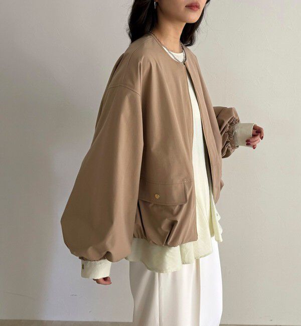 fredy emue「2WAYノーカラー撥水サーブルクロスブルゾン」|ブルゾン・スタジャン|