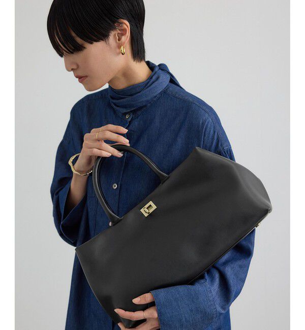 SALON adam et rope'「【WEB限定】【WS（ドゥーブル）】ソフトレザーメタルロックボストン」|ハンドバッグ|