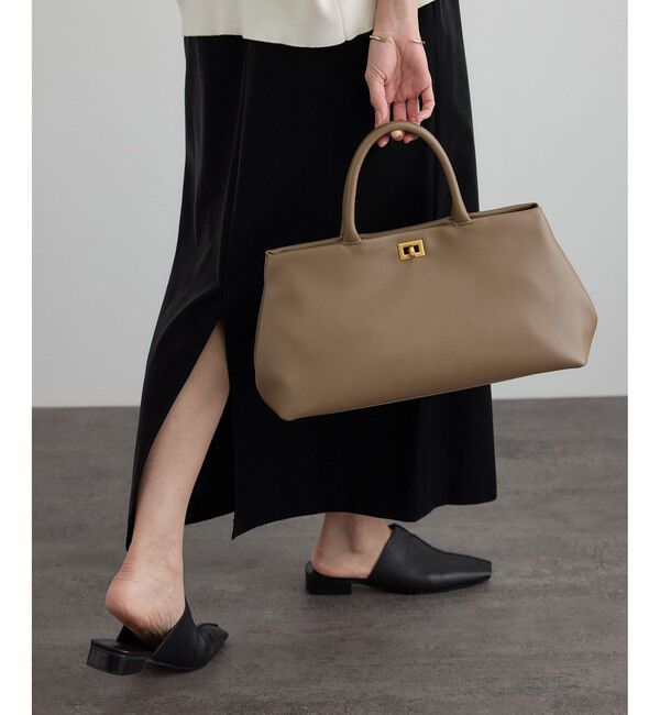 SALON adam et rope'「【WEB限定】【WS（ドゥーブル）】ソフトレザーメタルロックボストン」|ハンドバッグ|