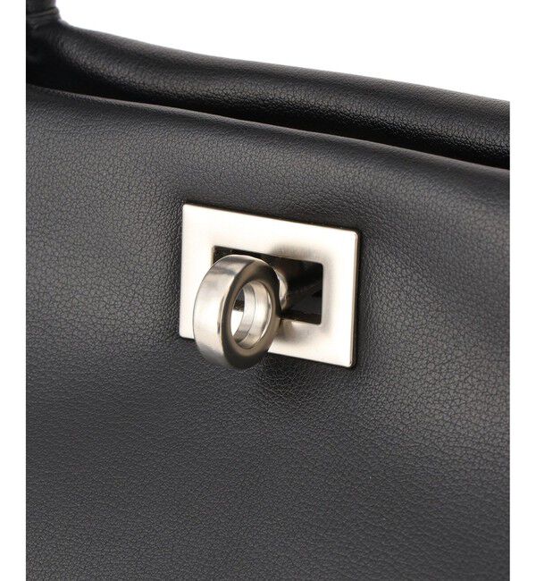 SALON adam et rope'「【WEB限定】【WS（ドゥーブル）】ソフトレザーメタルロックボストン」|ハンドバッグ|