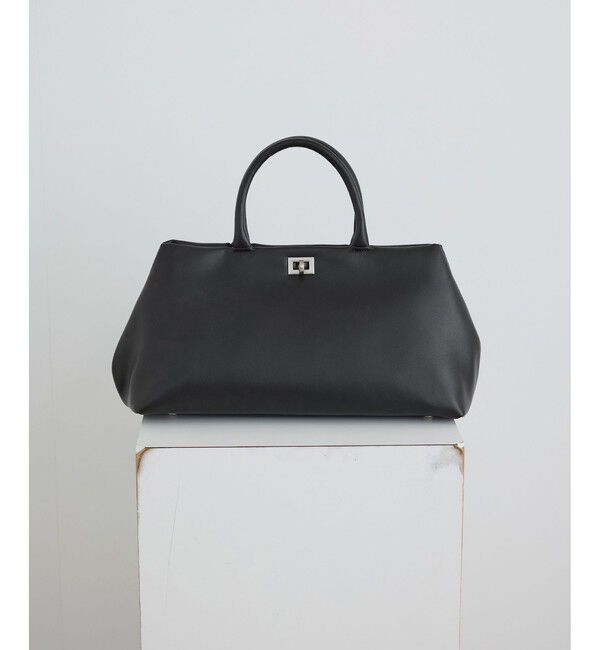 SALON adam et rope'「【WEB限定】【WS（ドゥーブル）】ソフトレザーメタルロックボストン」|ハンドバッグ|