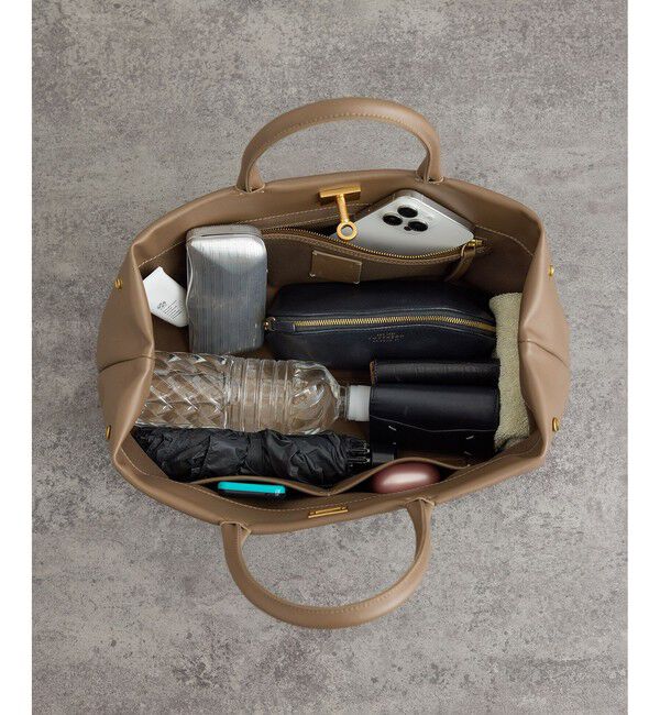 SALON adam et rope'「【WEB限定】【WS（ドゥーブル）】ソフトレザーメタルロックボストン」|ハンドバッグ|