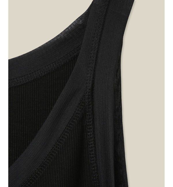 ROPE「【WEB・一部店舗限定】【接触冷感/UVカット】チュールコンビテレコタンクトップ」|タンクトップ|