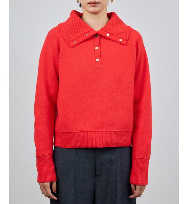 ROPE「接結ウールドットボタンハイネックニット/イージーケア」|ニット・セーター|