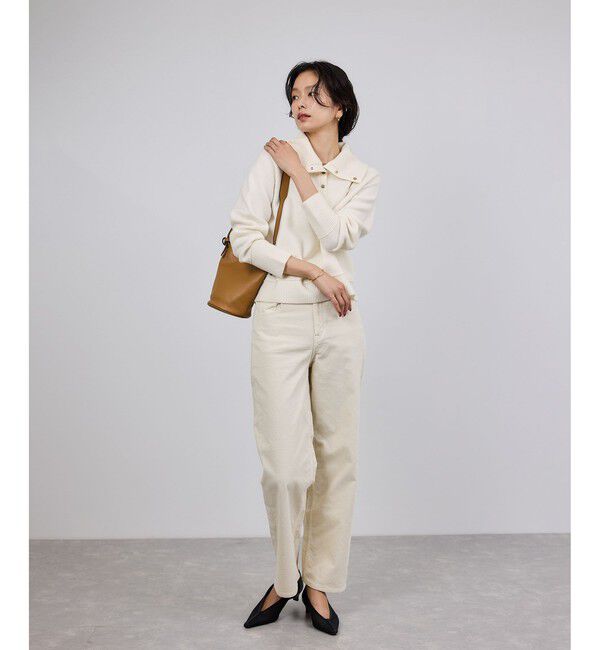 ROPE「接結ウールドットボタンハイネックニット/イージーケア」|ニット・セーター|