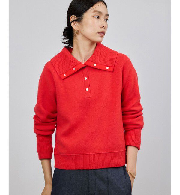 ROPE「接結ウールドットボタンハイネックニット/イージーケア」|ニット・セーター|