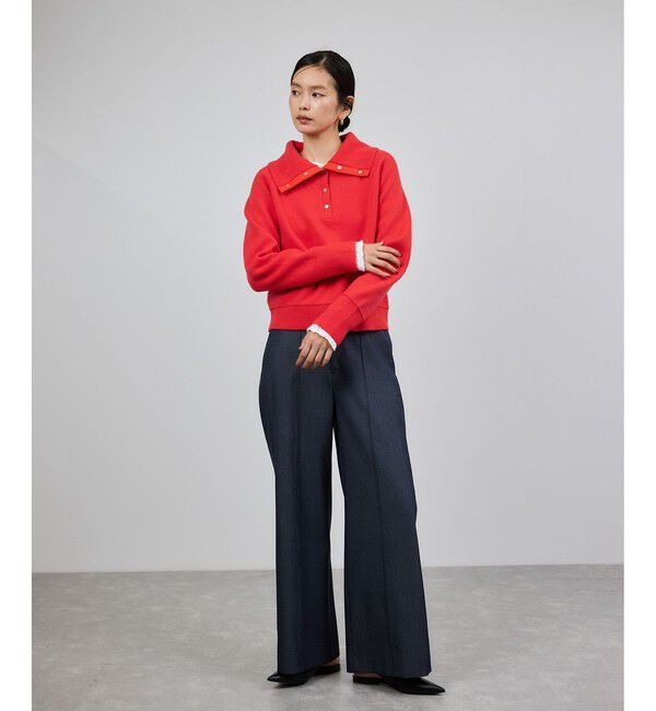 ROPE「接結ウールドットボタンハイネックニット/イージーケア」|ニット・セーター|