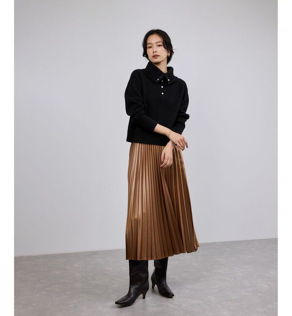 ROPE「接結ウールドットボタンハイネックニット/イージーケア」|ニット・セーター|