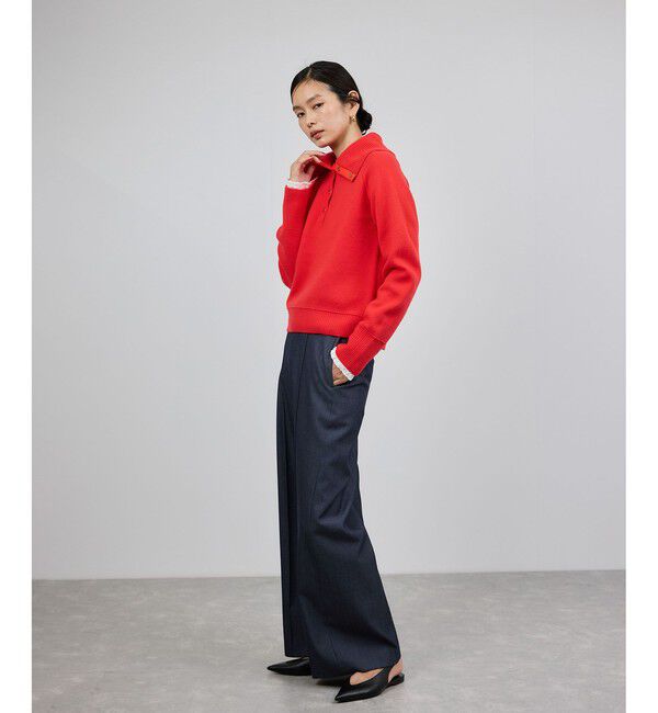 ROPE「接結ウールドットボタンハイネックニット/イージーケア」|ニット・セーター|