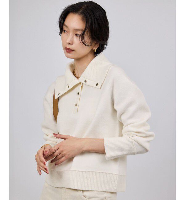 ROPE「接結ウールドットボタンハイネックニット/イージーケア」|ニット・セーター|