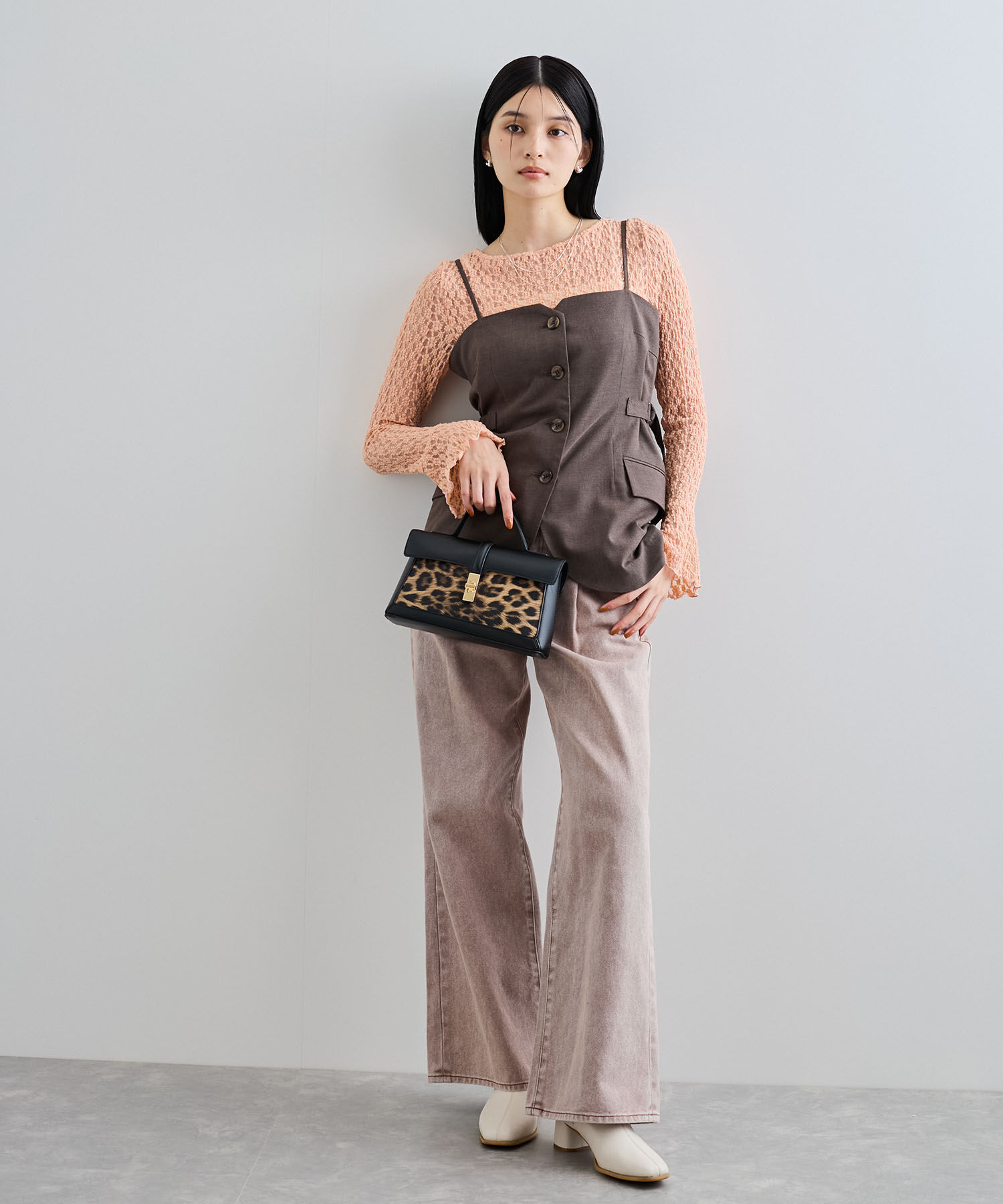 VIS「レースフレアースリーブトップス」|Tシャツ・カットソー|