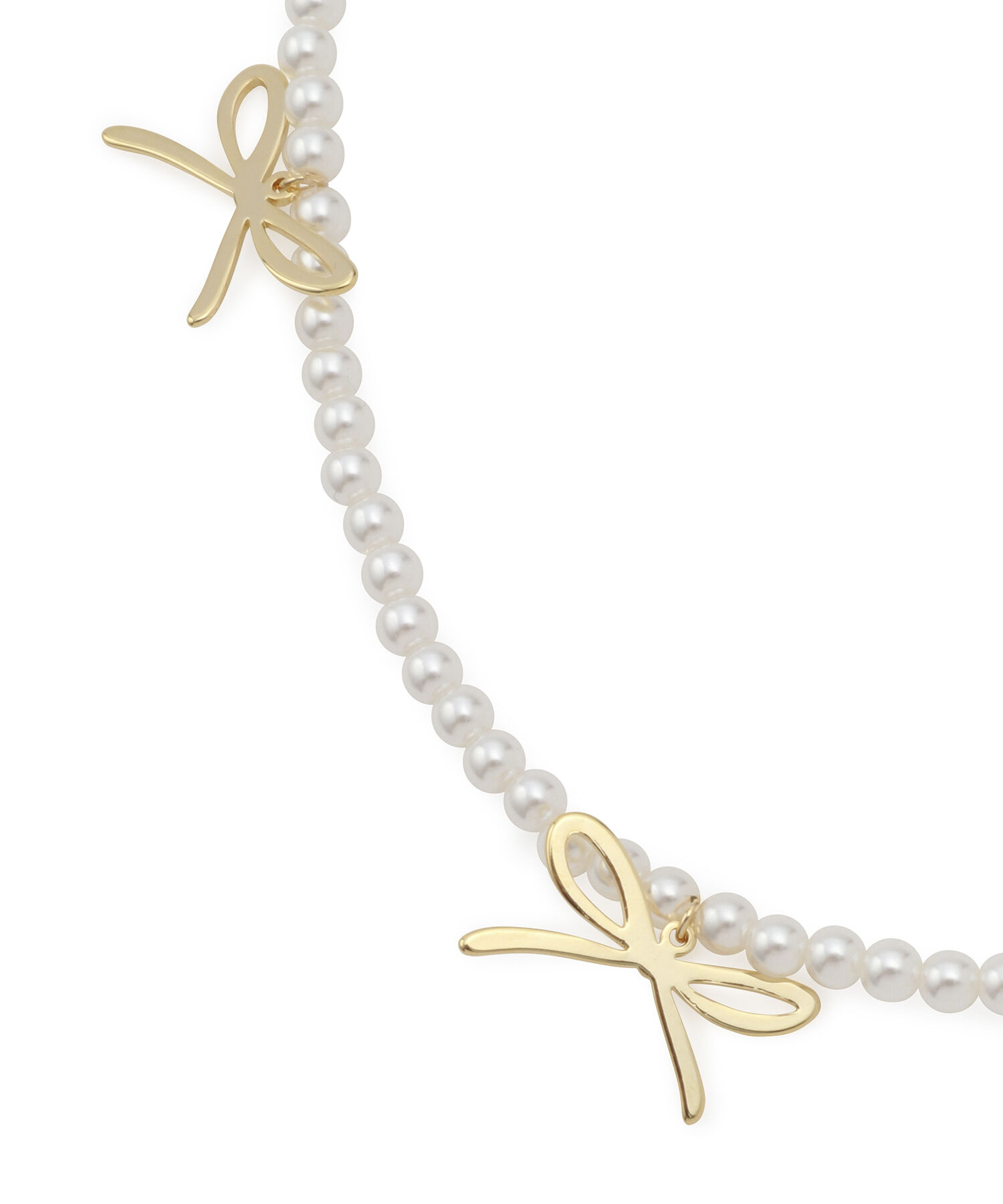 ROPE PICNIC PASSAGE「パール&times;ミニリボンショートネックレス」|ネックレス|