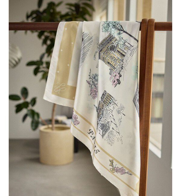 ROPE PICNIC PASSAGE「シティーパターンスカーフ 90cm」|バンダナ・スカーフ|ベージュ(27)