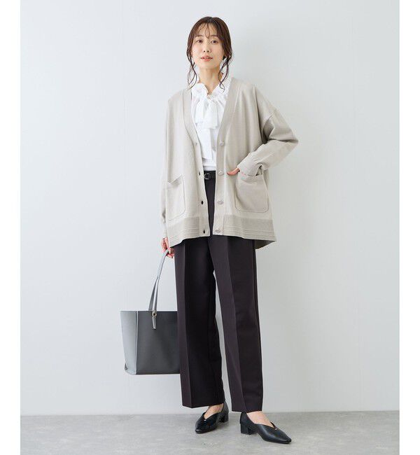 Rope&rsquo;Picnic「Vネックミドル丈フォルムカーディガン」|カーディガン|