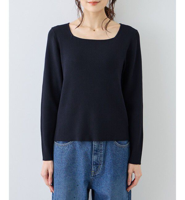 Rope&rsquo;Picnic「スクエアネックリブニット」|ニット・セーター|