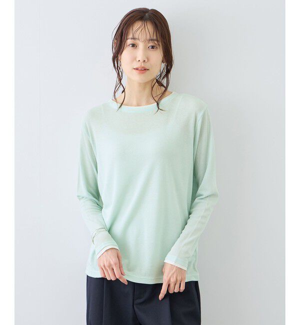Rope&rsquo;Picnic「レイヤード風シアーロングスリーブTシャツ」|Tシャツ・カットソー|