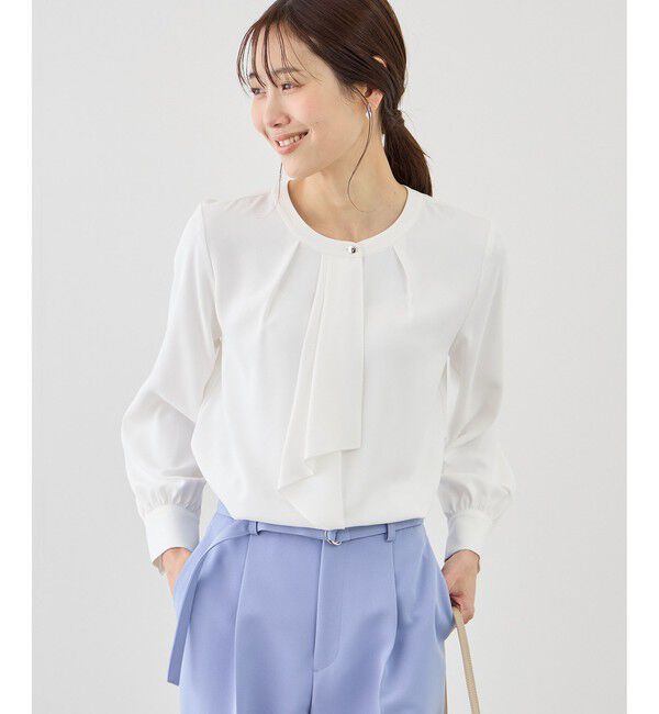 Rope&rsquo;Picnic「【WEB限定サイズ】配色アソートボウタイフウブラウス」|シャツ・ブラウス|ホワイト(10)