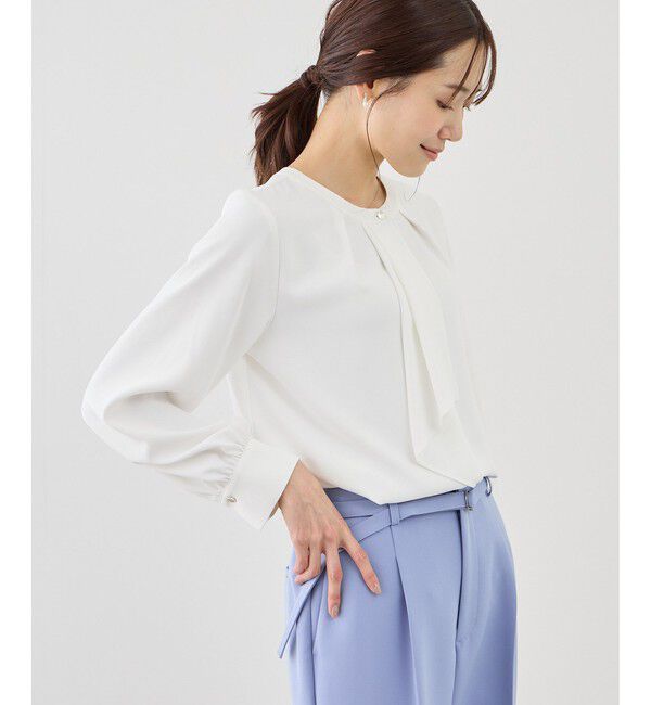 Rope&rsquo;Picnic「【WEB限定サイズ】配色アソートボウタイフウブラウス」|シャツ・ブラウス|
