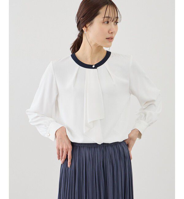 Rope&rsquo;Picnic「【WEB限定サイズ】配色アソートボウタイフウブラウス」|シャツ・ブラウス|