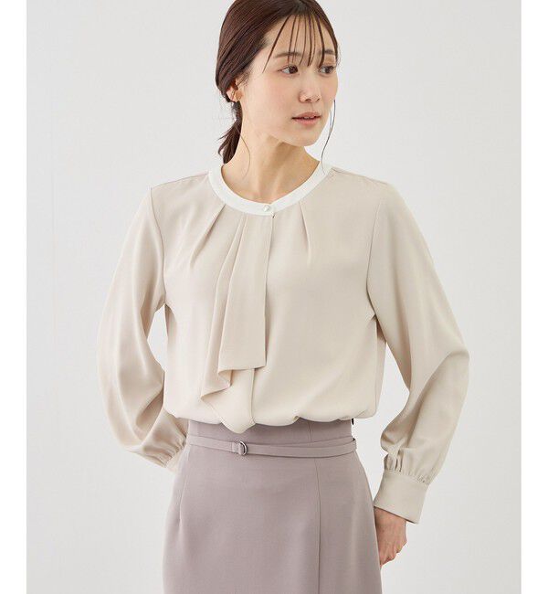 Rope&rsquo;Picnic「【WEB限定サイズ】配色アソートボウタイフウブラウス」|シャツ・ブラウス|ベージュ(27)