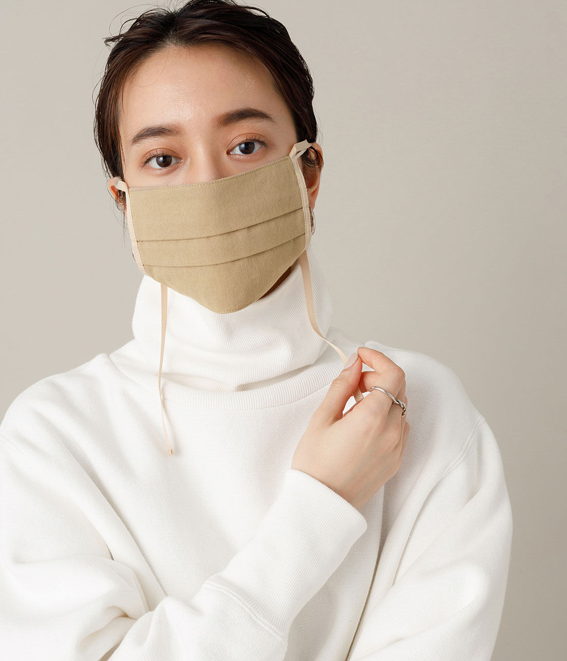 ADAM ET ROPE'「【WEB限定】イヤーリボンつきマスク」|その他|ベージュ(27)