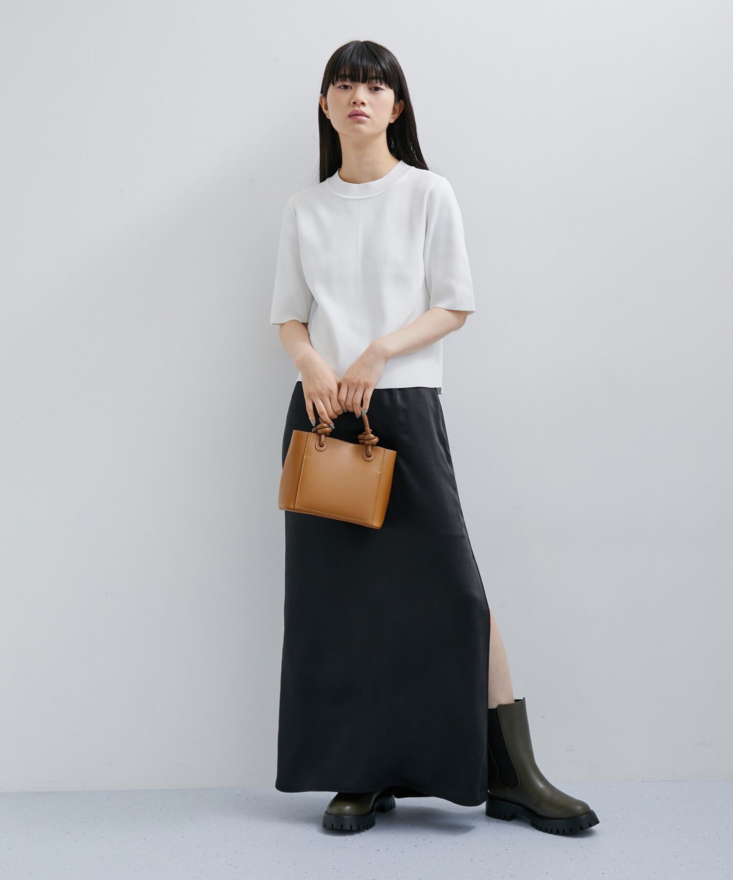 ADAM ET ROPE'「スリットサテンマーメイドスカート」|スカート|