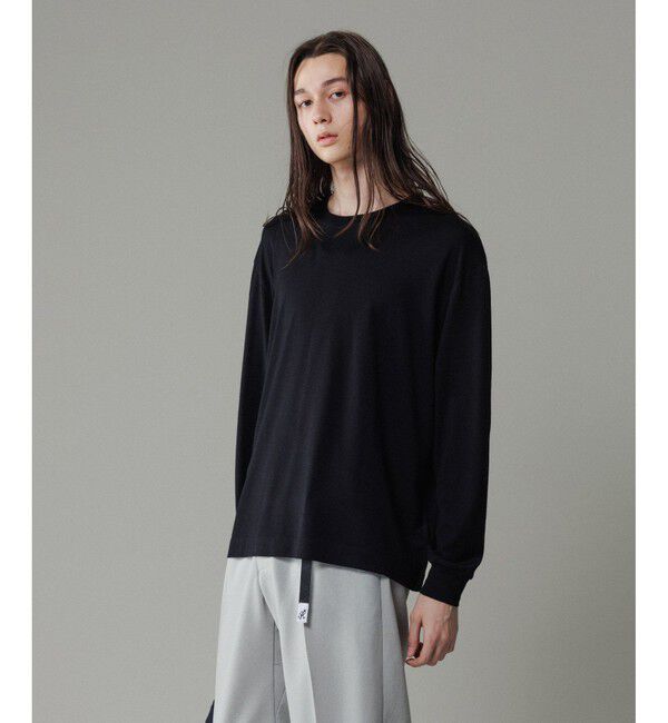 ADAM ET ROPE'「【NIKKE】ウール天竺 ロングスリーブ ニットT」|Tシャツ・カットソー|クロメイン