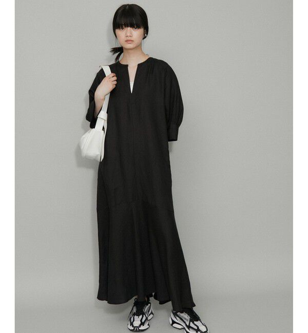 ADAM ET ROPE'「【WEB限定】・【新色追加】リネンボリュームスリーブワンピース」|ワンピース|
