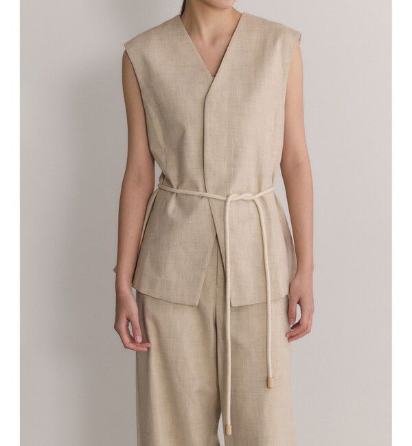 ADAM ET ROPE'「【EMOELLE】シルクネップジレトップス」|ベスト・ジレ|