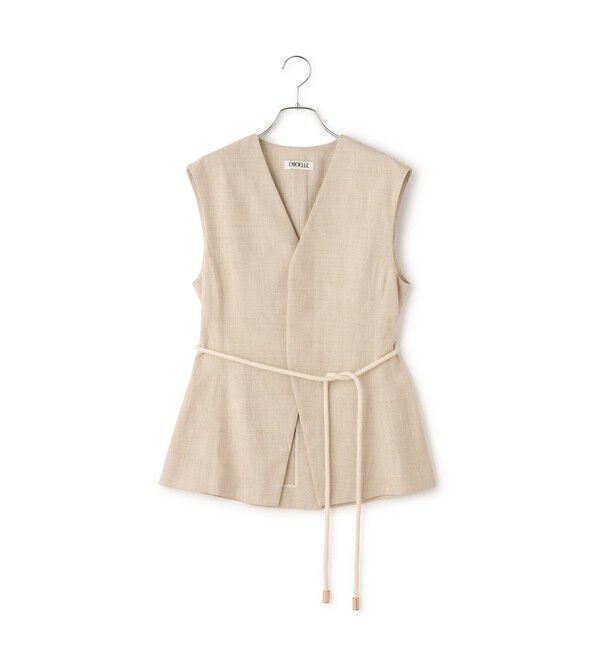 ADAM ET ROPE'「【EMOELLE】シルクネップジレトップス」|ベスト・ジレ|