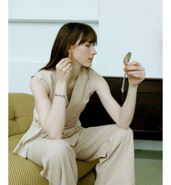 ADAM ET ROPE'「【EMOELLE】シルクネップジレトップス」|ベスト・ジレ|