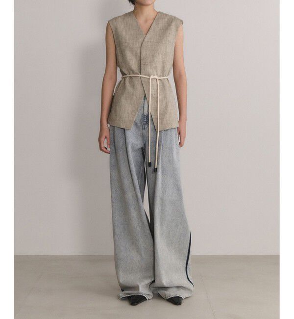 ADAM ET ROPE'「【EMOELLE】シルクネップジレトップス」|ベスト・ジレ|